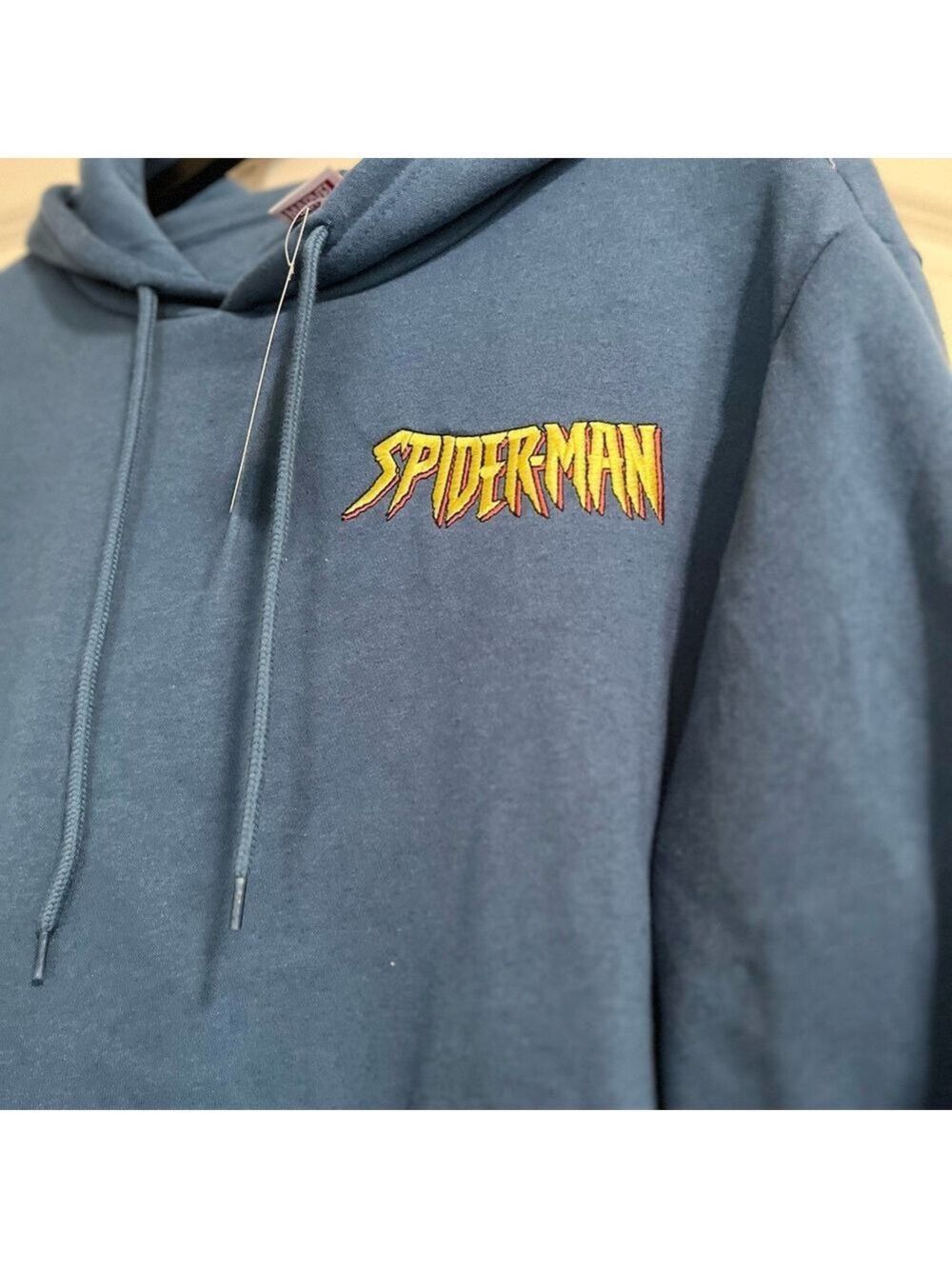 NWT Marvel Blue Hoodie with Yellow Graphic Men’s Size LG - Picture 2 of 5